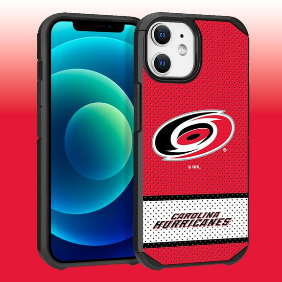 Apple iPhone iPhone 12 Pro (6.1) -NHL Licensed Carolina Hurricanes Team Logo on Jersey Textured Dual Layer Case