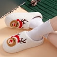 thumbnail image 6 of Lovskoo 2024 Women's Novelty Christmas Slippers Cozy Novelty Fuzzy Slippers Cute Curly Reindeer Flat Slide Comfy Soft Non-Slip House Shoes Indoor and Outdoor, Warm Gift White, 6 of 6