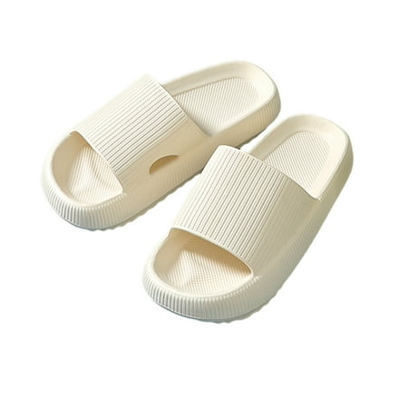 

LSFYSZD Unisex Slippers for Summer White Open-toed Thick-soled Anti-slip Sandals for Indoors and Outdoors