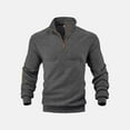thumbnail image 4 of Mens Quarter Zip Pullover Fashion Fall Winter Warm Turtleneck Sweater Athletic Long Sleeve Workout Casual Sweatshirt, 4 of 9