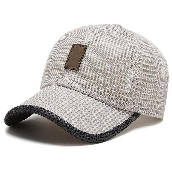 Conairie Men Summer Mesh Baseball Cap Breathable Quick Dry Outdoor Sun Protection Lightweight Curved Brim Sport Hat Beige