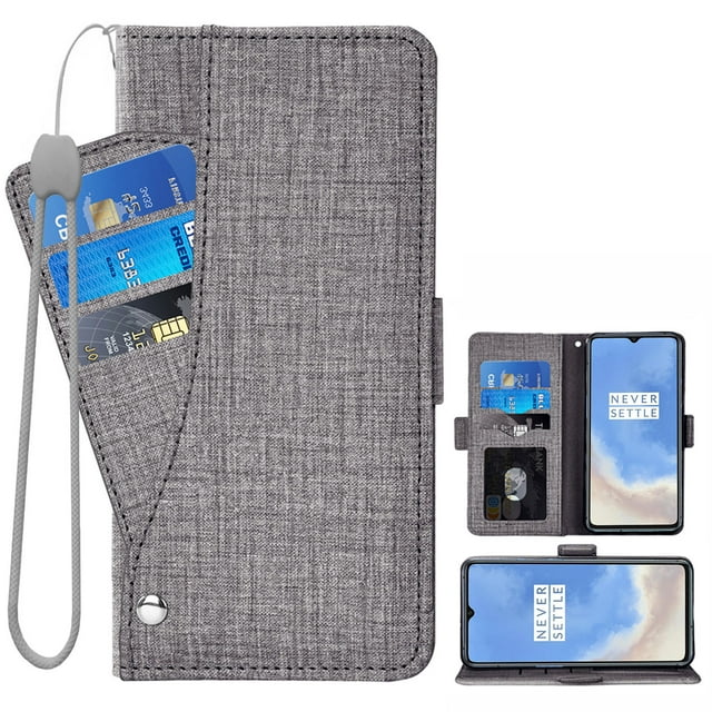 Étui OnePlus 7T, Étui Portefeuille en Cuir Véritable iCoverCase Ajusté, Design Livre Folio avec Support et Fentes pour Cartes, Étui à Rabat pour OnePlus 7T (Rose)