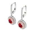 thumbnail image 2 of 1.63 ct Lever-Back Drop Dangle Earrings for Women | 5mm Round Cut Simulated Ruby | 18K White/Rose Gold, 2 of 5