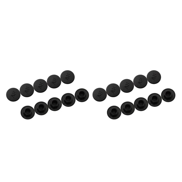 Yuarrent 10 Uds. De tornillos hexagonales para bicicleta, cubiertas de tornillos, Kit de pernos y tuercas resistentes al agua de plástico, M6,negro 2piezas