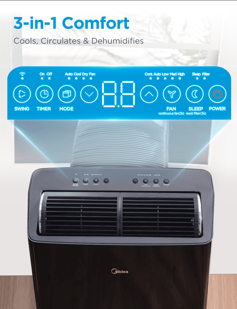 Midea DUO Smart Inverter Portable Air Conditioner, 49 OFF