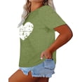 thumbnail image 2 of Anbech Heart Printed Plus Size T-Shirts for Women Graphic Heart Print Short Sleeves Tees Cute Oversize T-Shirt with Round Neck, 2 of 4