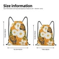 thumbnail image 4 of Easygdp White Floral and Butterflies Drawstring Backpack, Beach Sackpack, Travel Sackpack Lightweight for Sports, Gym, Travel, Swimming - Medium, 4 of 9