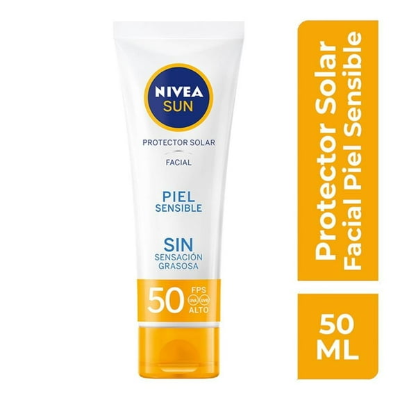Protector solar facial NIVEA SUN libre de aroma con fps 50 piel sensible 50 ml
