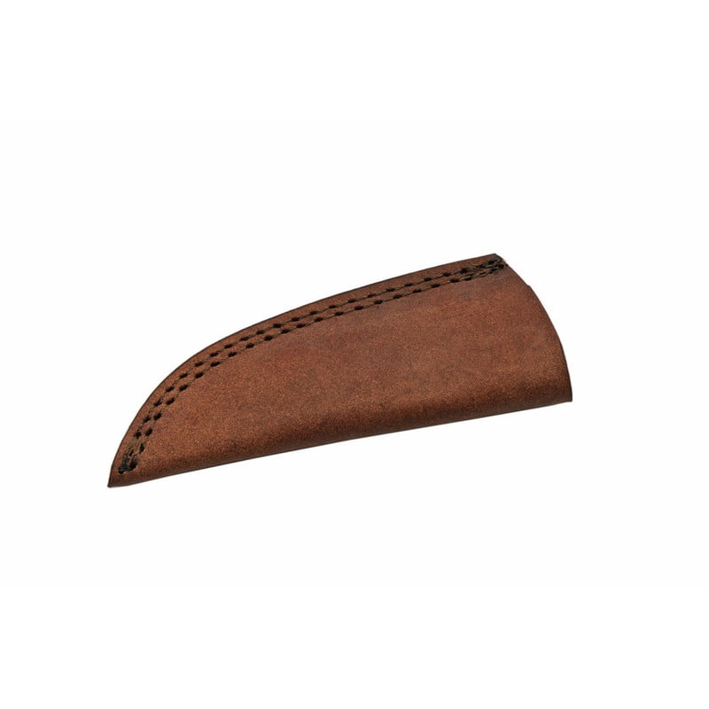 SANZ 7.25 Inch Fixed Blade Skinner Hunting Knife 3.25 Inch Damascus Steel Blade Stag Handle Brass Guard with Leather Sheath Outdoor Utility Knife