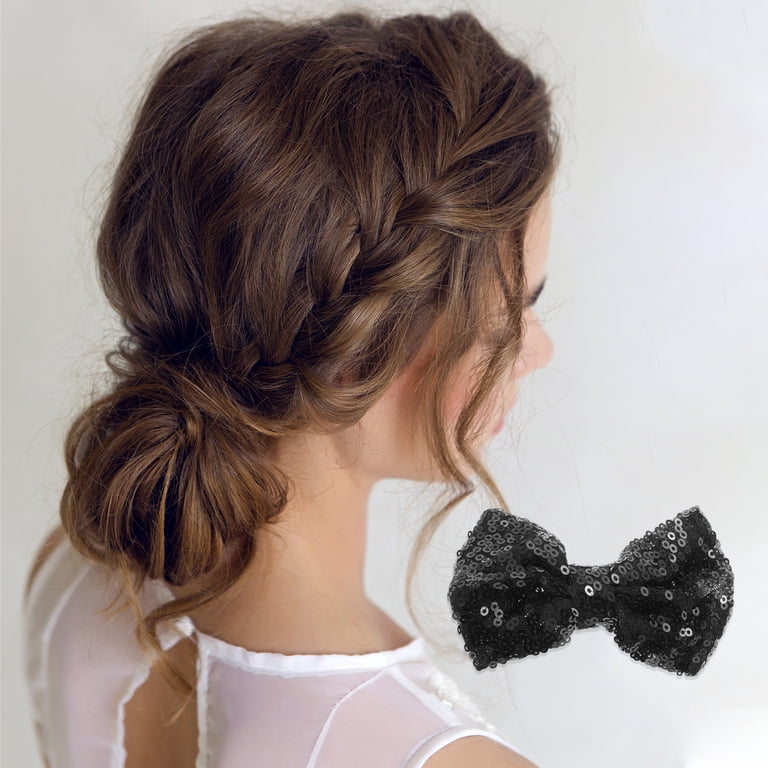 Elegant Black Bow Hair Clip Kit • sch / Fabric Bow Hair Clip – Willow & Birch Salon main image 3