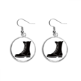 thumbnail image 1 of De los hombres de negro botas altas silueta patron Pendientes pendientes de plata colgantes joyas señora Unbranded M, 1 of 3