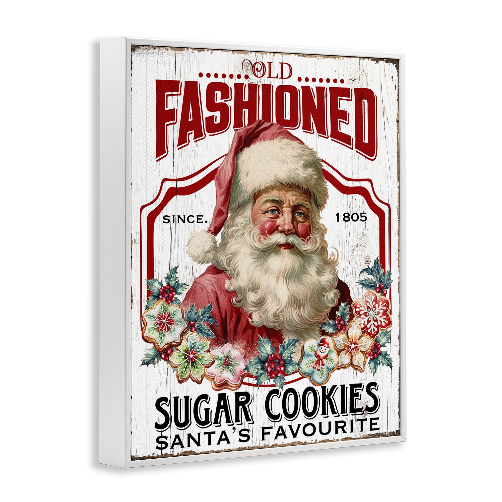 Stupell Industries Old Fashioned Cookies Holiday Painting White Framed Art Prints Wall Art, 24 x 30