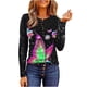 thumbnail image 1 of Blusa de manga larga con botones de empalme y lentejuelas para mujer, blusa holgada con estampado de mariposa y costuras, Tops tipo túnica con lentejuelas Pompotops gfhjh16608, 1 of 5