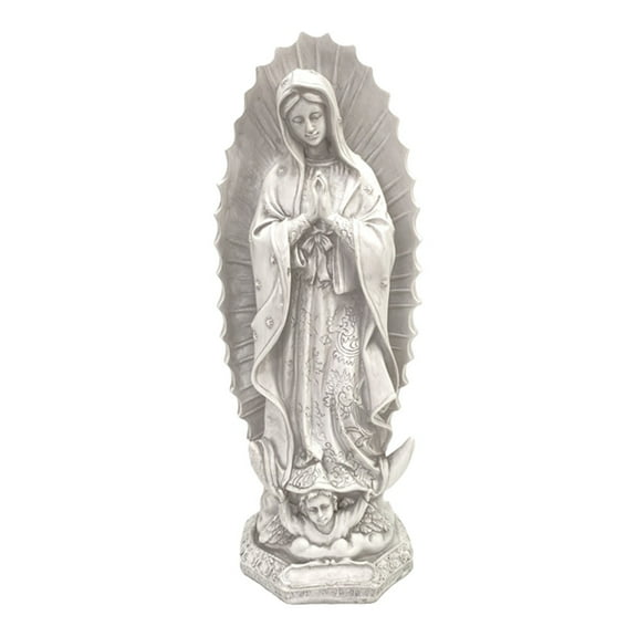 12" of Guadalupe Statue - Beautiful Resin Mary Figurine, Authentic Mexican Catholic Saint Statue for Home, Office & Religious Decor
