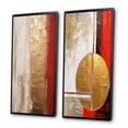 thumbnail image 3 of Designart "Lunar Redemption Abstract in Gold and Red I" Abstract Painting Framed Wall Art Set Of 2 - Modern Gold Framed Canvas Set For Living Room Decor, 3 of 6