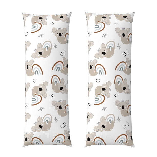 Balery Cartoon Koala Funda Protectora para Almohada Corporal de Algodón Hipoalergénico con Cierre(55 x 21 pulgadas), Almohadas No Incluidas