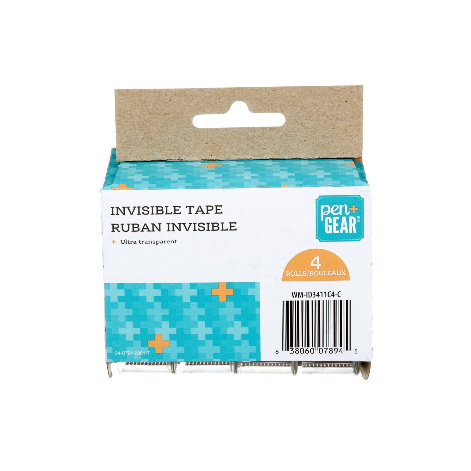 PEN+GEAR Invisible Tape, WM-ID3411C4-C, .75 in x 400 in (19 mm x 10.1 m), 4 per pack
