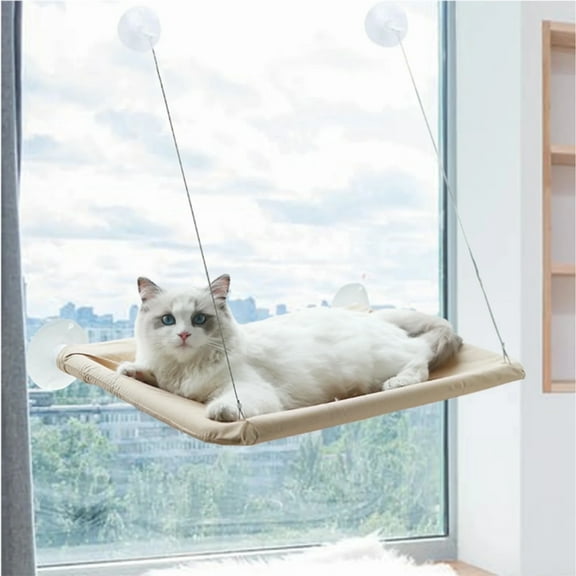 MaPinKa Cat hammock cat window sill pad pet cat window sill frame bed, suitable for cats to sleep, bird watching