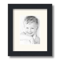 ArtToFrames 9x11" Matted Picture Frame with 5x7" Single Mat Photo Opening Framed in 1.25" Satin Black and 2" Chantilly Mat (FWM-3926-9x11)