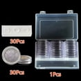 thumbnail image 2 of MYG 30pcs Plastic Clear Round Cases Coin Storage Boxes Capsules Holder for 16mm~46mm, 2 of 8
