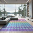 thumbnail image 2 of ODIKA 8'x10' Washable Area Rug Playroom Sparkle Unicorn Checkered Gradient Para Purple for Dining Room, Large Office, Lounge, Non-Slip Chair-Friendly Mat, 2 of 7