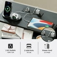 thumbnail image 5 of Eunos Small Nightstand with Charging Station for Bedroom, 2 Black Drawer Dresser with Storage Shelfs, 5 of 8