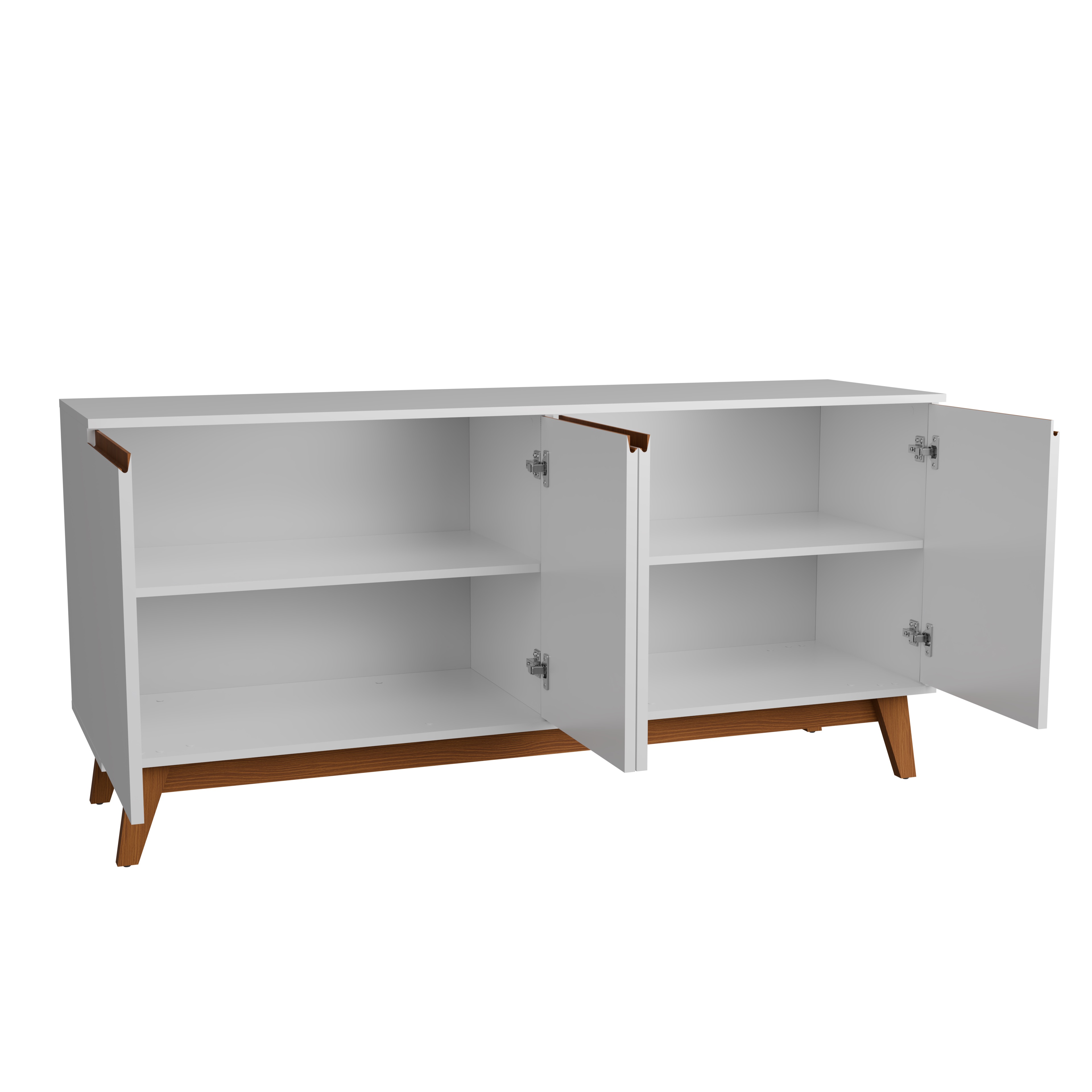 Kappesberg Tokyo 4-Door Sideboard with Soft-Close Doors and 2 Shelves, White Finish