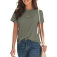 thumbnail image 2 of Shwomsmer Womens T Shirts Basic T Shirts For Women Short Sleeve Casual Summer Tops Trendy Solid Loose Fit Tshirt Womens Summer Tunics, 2 of 6