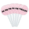 thumbnail image 1 of Presley Cupcake Picks Toppers - Set of 6 - Pink Speckles, 1 of 1
