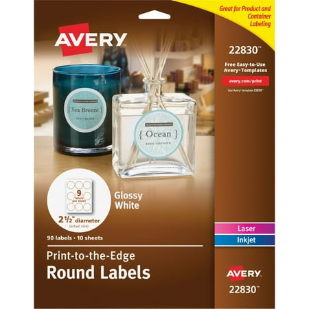 Bluetooth Label - Avery(R) Print-to-the-Edge True Print(TM) Glossy Round Labels 22830, 2-1/2