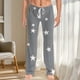 thumbnail image 1 of TaTaai Women's Fashion star Printed Pants, Elastic High Waist, Drawstring Design, Full Length, Pockets, Casual Yoga Sport Daily Wear Gift, 1 of 6