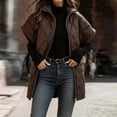 thumbnail image 4 of Vdgthytj Puffer Vest Women Full Zip Stand Collar Diamond Quilted Mid-Length Short Sleeve Gilet Winter Warm Casual Outerwear with Pockets(X-Large,Coffee), 4 of 7