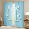thumbnail image 2 of Erosebridal Monogrammed I Curtains for Living Room, Initial Letter 30%-50% Blackout Curtains Set of 2 (38x45), Blue Bow Curtains and Drapes (38x45), Window Curtains Bedroom Decor, 2 of 6