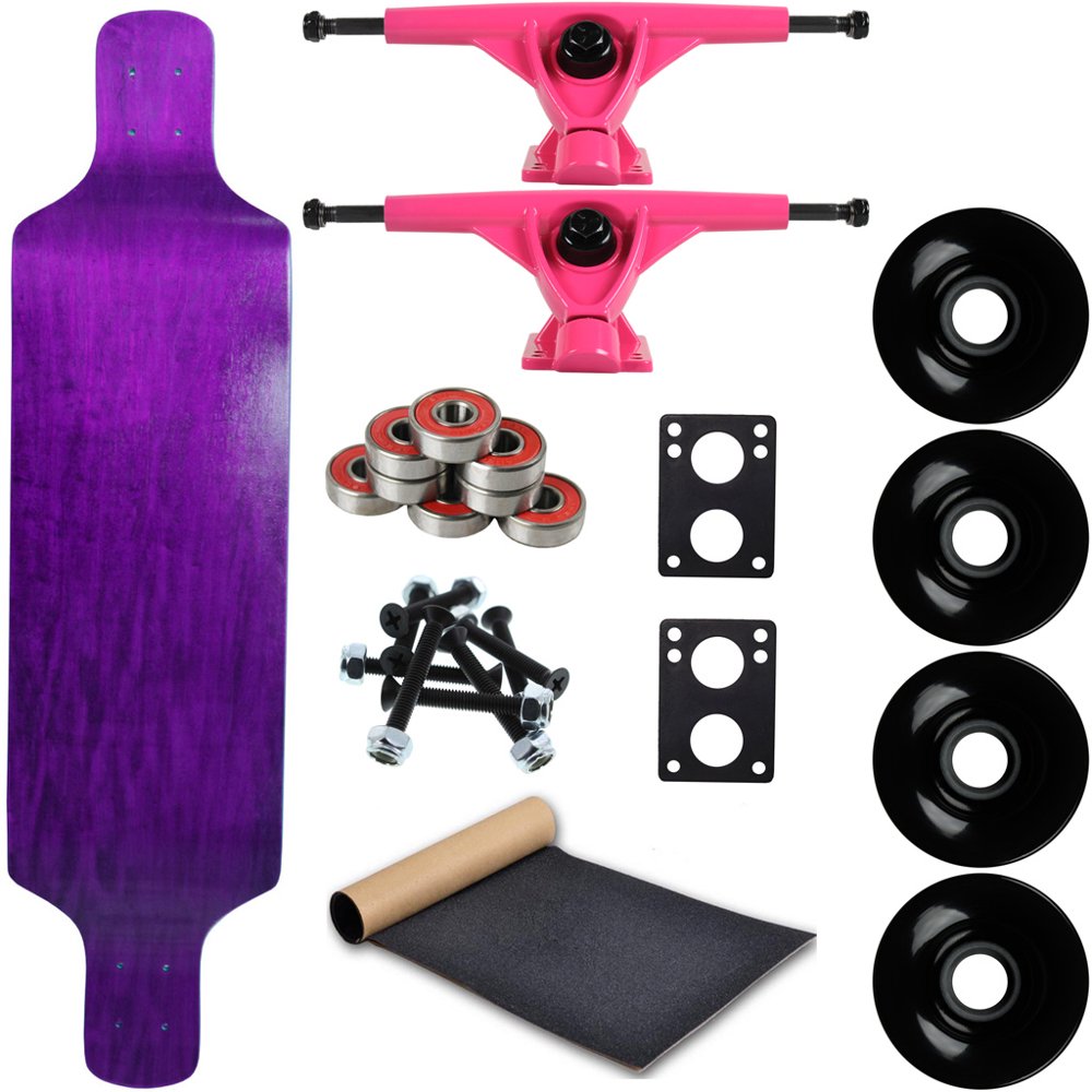 Moose Longboard Complete 9.4" x 38" Drop Down Stained Purple Walmart