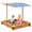 Canopy Sandbox-Reddish Brown+2, variant on Natural Cedar Kids Adirondack Chair Indoor Outdoor Patio Lounge Chair