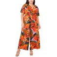 thumbnail image 1 of MSK Womens Patterned Jumpsuit, Multicoloured, Plus Size, 3X, 1 of 1