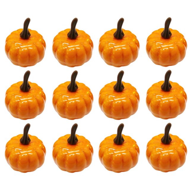 Injueey Decoración de calabaza de Halloween simulada, 12 Uds., para simulación interior o exterior, Halloween Artificial Kits de decoración para fiestas Numero 3