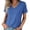Blue, variant on Women's Heathered V-Neck Short Sleeve T-Shirt, Solid Color, Ultra-Soft Fabric for Everyday & Casual Wear Khaki L