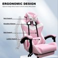 thumbnail image 3 of Yivke Gaming Chair, Ergonomic PU Leather Gaming Chairs for Adults 200lbs with Footrest and Massage Lumbar Support, Office Video Game Chairs with Adjustable Height and Backrest, 3 of 7