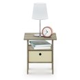 thumbnail image 4 of Furinno Andrey Side Table with Bin Drawer, Oak End Table with Open Shelves, Night Stand, Bedside Table, for Living Room, Bedroom, Light Oak, 4 of 5
