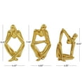 thumbnail image 3 of 4"W, 8"H Gold Porcelain Sitting Thinker People Sculpture, by CosmoLiving by Cosmopolitan (3 Count), 3 of 7