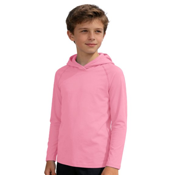 FUZHIQ Boys Girls Hooded Long Sleeve Rash Guard Swim Shirt, Youth Kids UPF 50 UV Protection Fishing Shirt, Sun Protection Hiking Beach Hoodie,5-6 Years