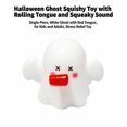 thumbnail image 2 of Halloween Ghost Squishy Toy with Rolling Tongue and Squeaky Sound, Single Piece, White Ghost with Red Tongue, for Kids and Adults, Relaxation Toy, 2 of 3