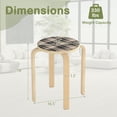thumbnail image 3 of Songqin Stackable Bentwood Stools Set of 4, 18-Inch Height Backless Counter Chairs with Round Top, Anti-Slip Felt Pad, Portable School Stool for Dining Room, Kitchen, Classroom (Birch+Black), 3 of 18