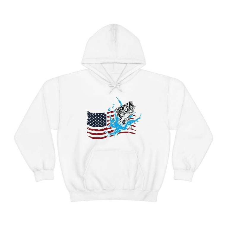 American Flag Fishing Unisex Heavy Blend™ Hooded Sweatshirt S,M,L,XL,2X,3X  