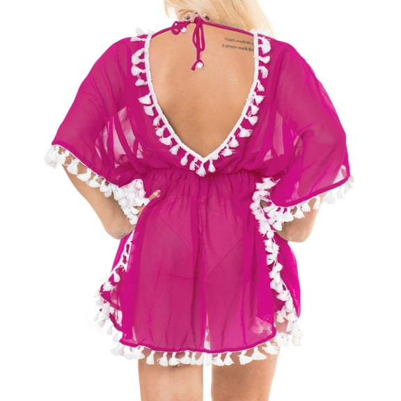 HAPPY BAY Women's Beachwear Loose Swimsuit Coverups Summer Swim Beach Dress Cover ups for Swimwear Women Bathing Suit L-XL Pink_AC566