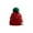 *042-Red, variant on Cutuoiiu Cute Bear Decor Rib Knit Christmas Beanie for Adults, Soft Cotton Winter Hat with Bow Bell Star Patches and Large Fluffy Pom Pom for Holiday Party Daily Wear Santa Gift