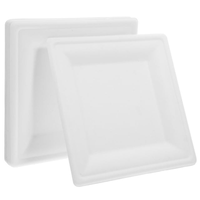25 platos de papel desechables cuadrados resistentes para barbacoas, camping y picnics Platos blancos para aperitivos y postres, ideales para fiestas y reuniones