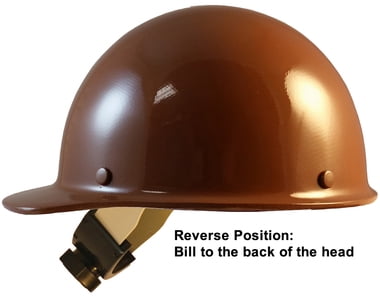 MSA Skull Guard Hard Hat - Fiberglass Cap Style With Swing Suspension - Custom Brown Color