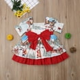 thumbnail image 3 of Qiylii Baby Girl Dress Flared Sleeve Square Collar Christmas Ruffles Dress, 3 of 6
